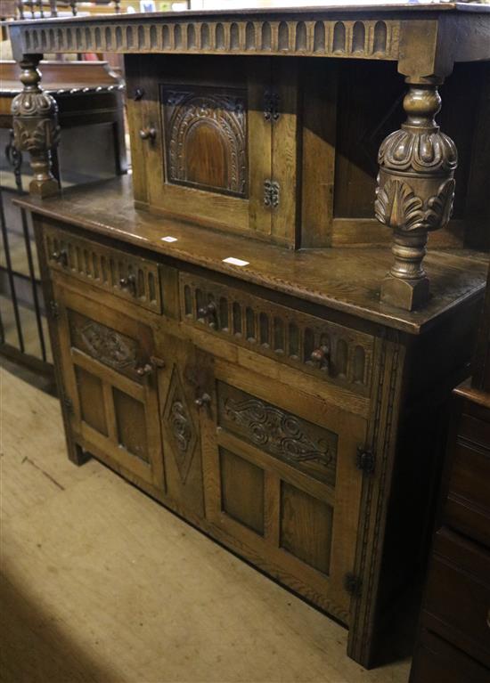 Carved oak sideboard